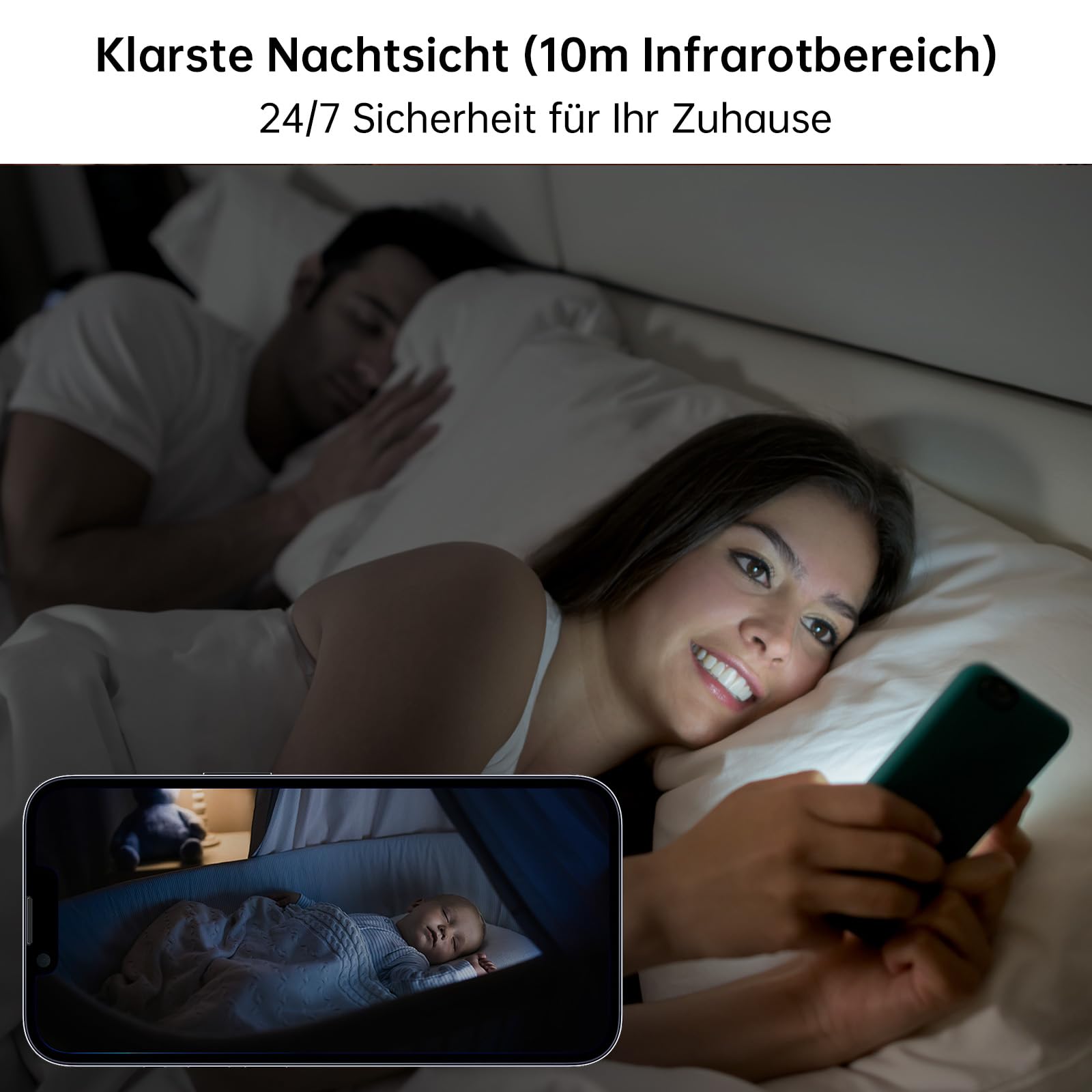 2.4/5GHz Überwachungskamera Innen WLAN mit Kamera Überwachung Innen 2K(3MP)