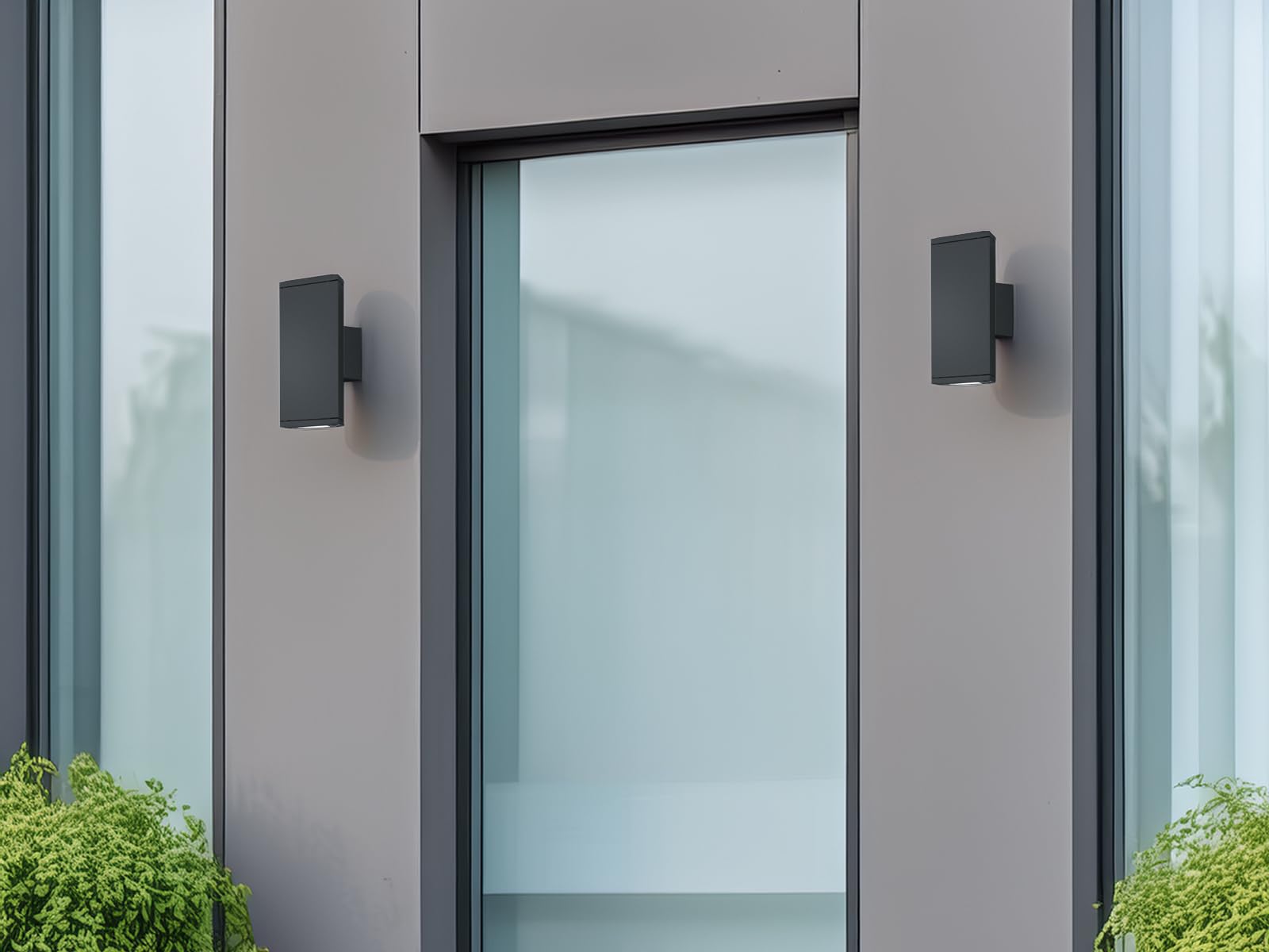 Lampada da parete a LED per esterni con Up and Down Light – in set da 2 – versatile illuminazione per esterni per casa e giardino, antracite.