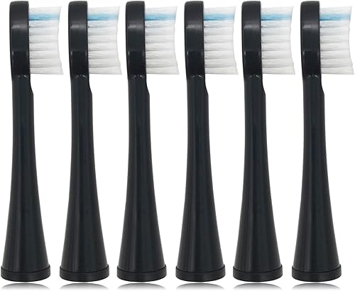 Miniatura 6 de Cabezales de repuesto para Waterpik SF-02W, SF-03W, SF-01W Sonic FCushion 2.0, cabezal de cepillo con tapa, 6 unidades, color blanco