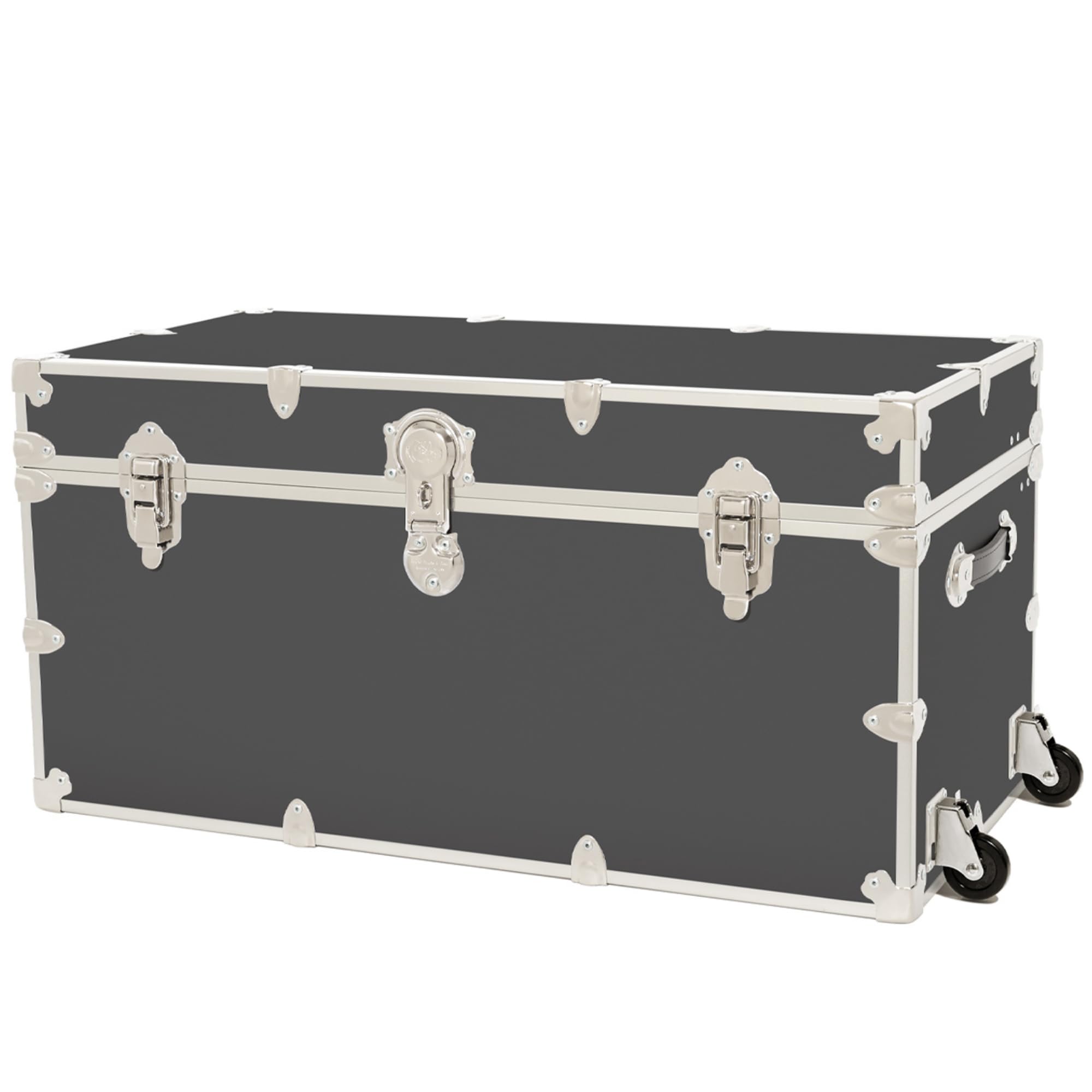 Rhino Trunk & Case Classic XXL Home Storage & College Trunk With Wheels - 36”x18”x18”, Seats 1500+ lbs, Soft-Close Lid. USA Made Secure Dorm Furniture