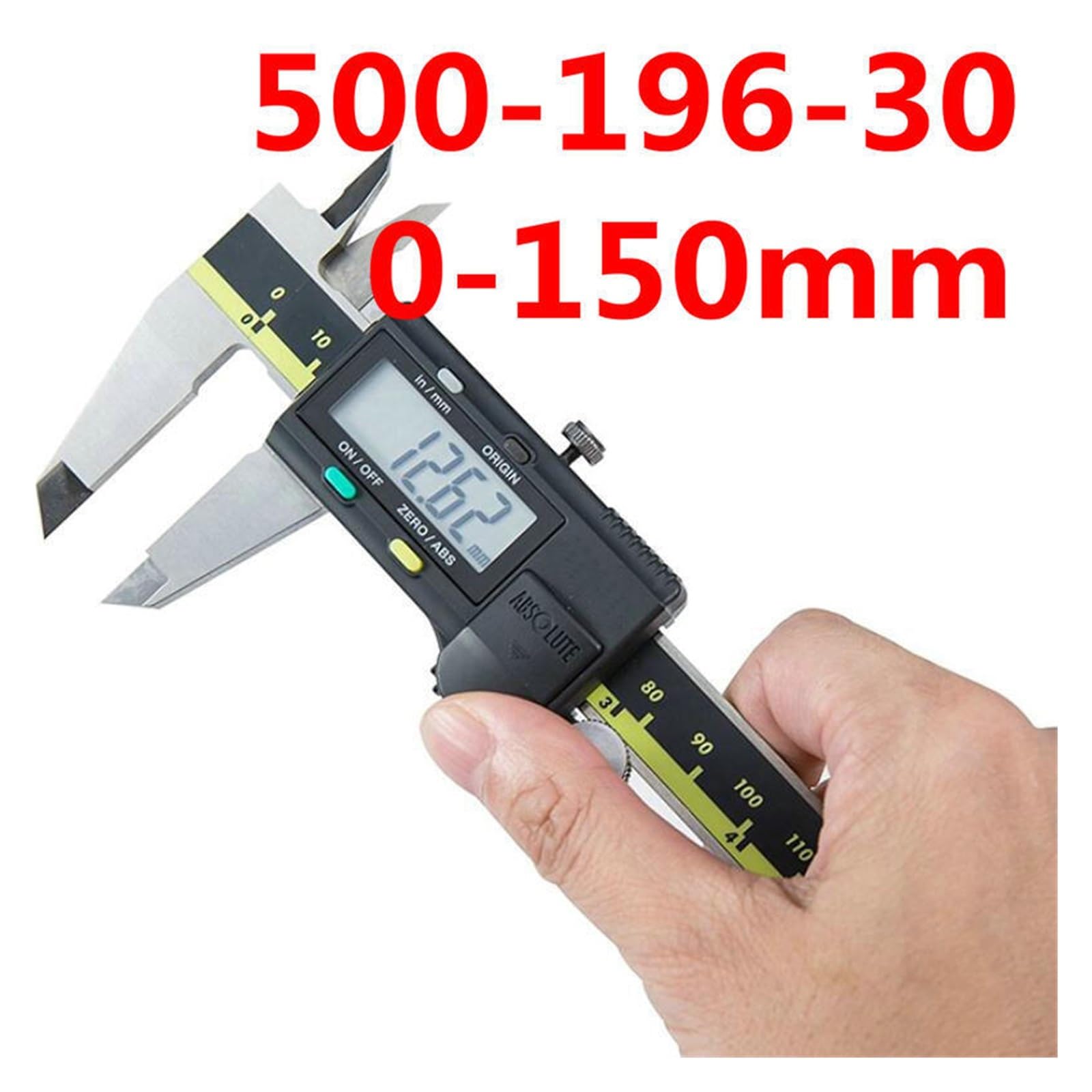 Pies de Rey Calibrador Vernier con Esfera Digital LCD, Herramientas de Regla Manual medición electrónica 150mm, 200mm y 300mm Acero Inoxidable(150mm 500-196-30)