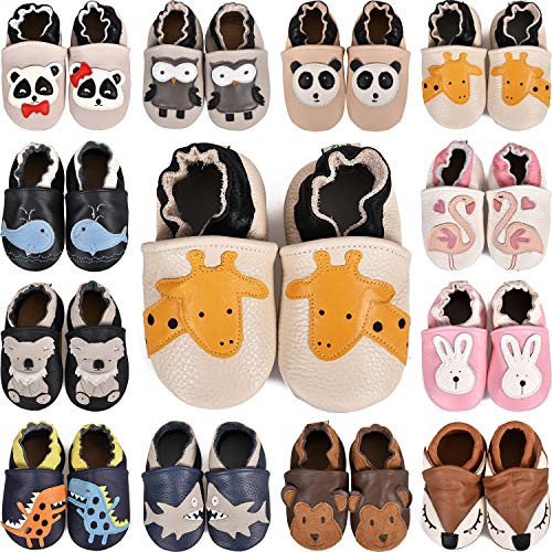 Zapatos de Cuero Suave para beb�s Sandalias para ni�os y ni�as Ni�os Primeros Pasos Antideslizante Ni�o 0-6 Meses hasta 24