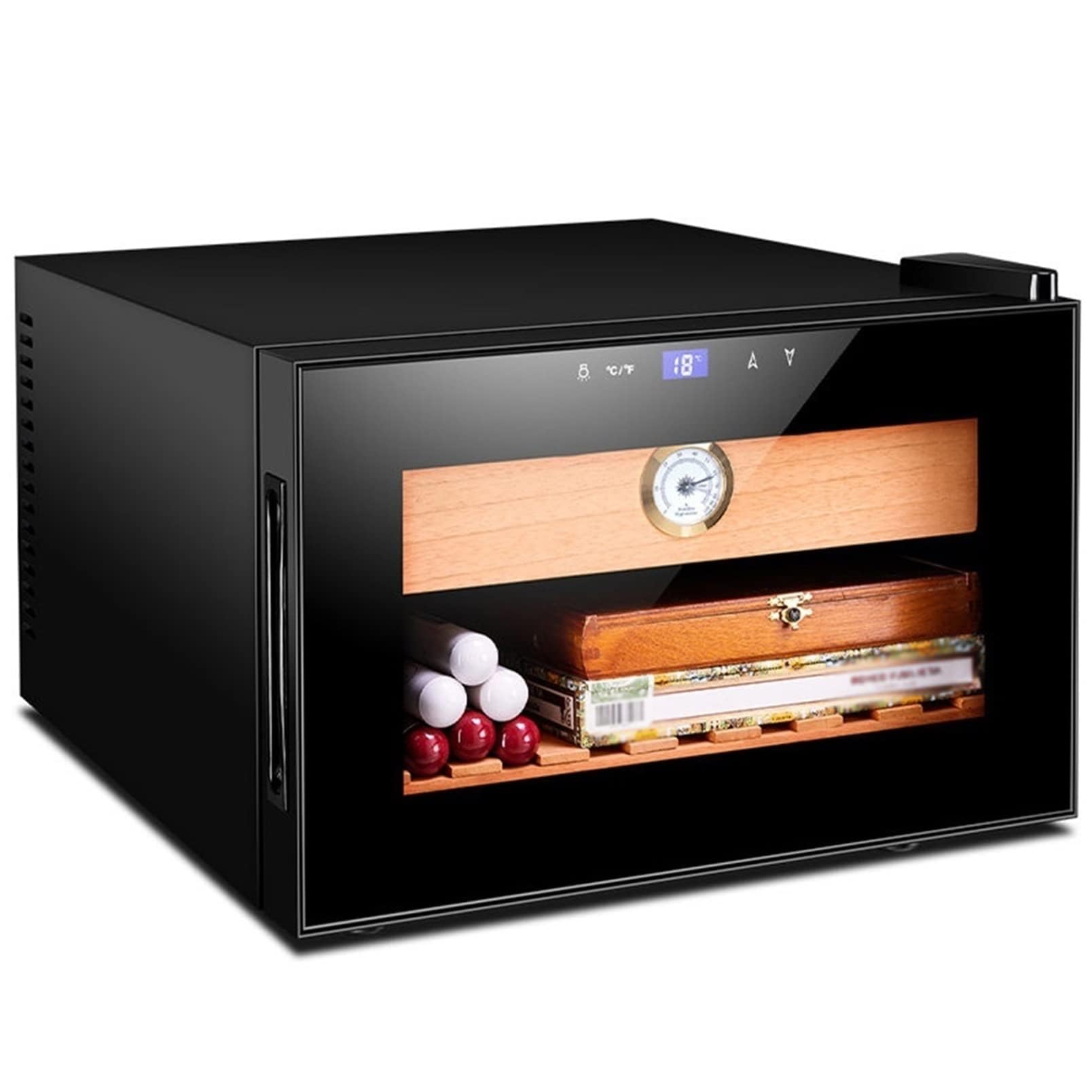Humidor cygar cedrowy z higrometrem i nawilżaczem - posiada 100-150 cygar, szczelne pudełko do przechowywania vintage, idealne dla entuzjastów i kolekcjonerów cygar