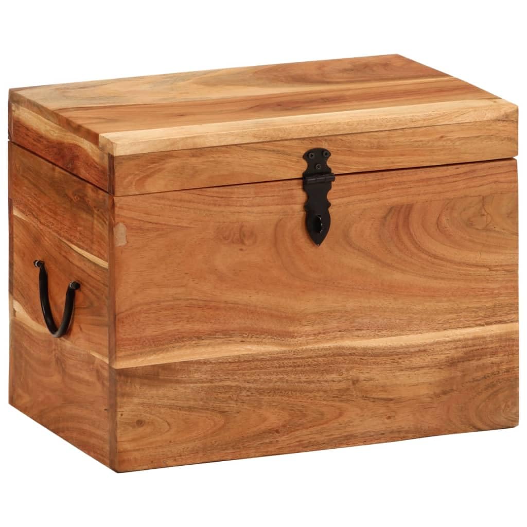 vidaXL Aufbewahrungsbox 39x28x31 cm Massivholz Akazie, Werkzeugkasten, Werkzeugkoffer, Box, Lagerbox, Aufbewahrungsbox mit Deckel, Aufbewahrungskiste