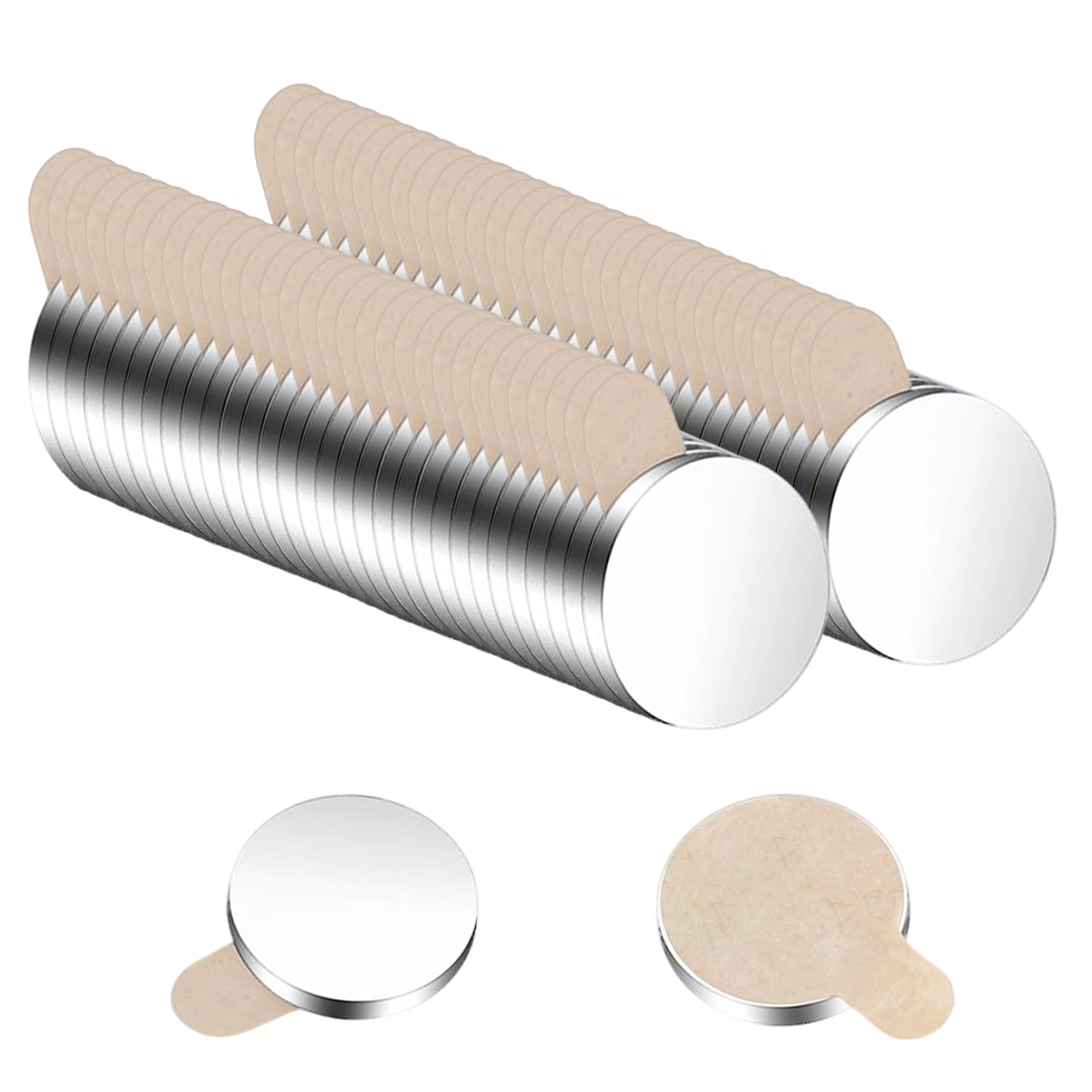 NXPUXP 60 PCS Self-Adhesive Strong Magnets, 10x1mm,Neodymium Magnets,Mini Round Strong Magnets for Fridge,Whiteboard,Magnetic Board,Office