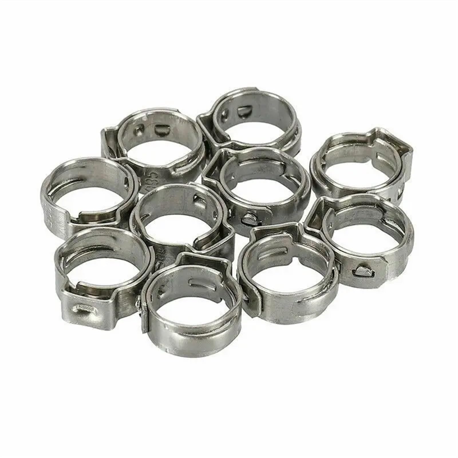 Hose Clips 25pcs Hose Clamps Single Ear Stepless 5.8-23.5mm 304 Stainless Steel Cinch Clamp Rings for Sealing Kinds of for Home Water Line(10.3-12.8mm)