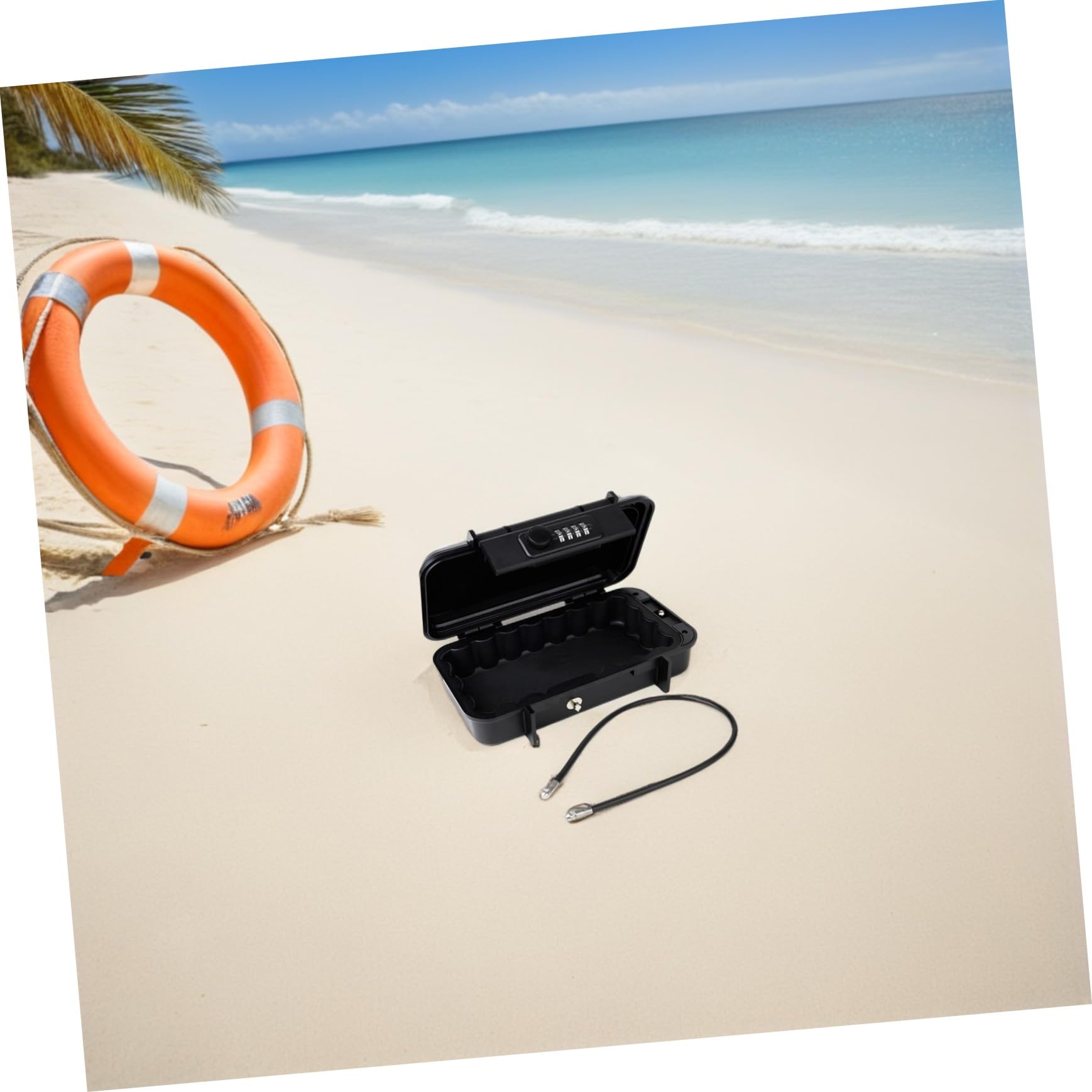 GALPADA Cassetta di Sicurezza Portatile Combinazione e Resistente alle Cadute per Spiaggia Viaggio Hotel Casa Ufficio e Auto Cavo Metallico per Sicurezza