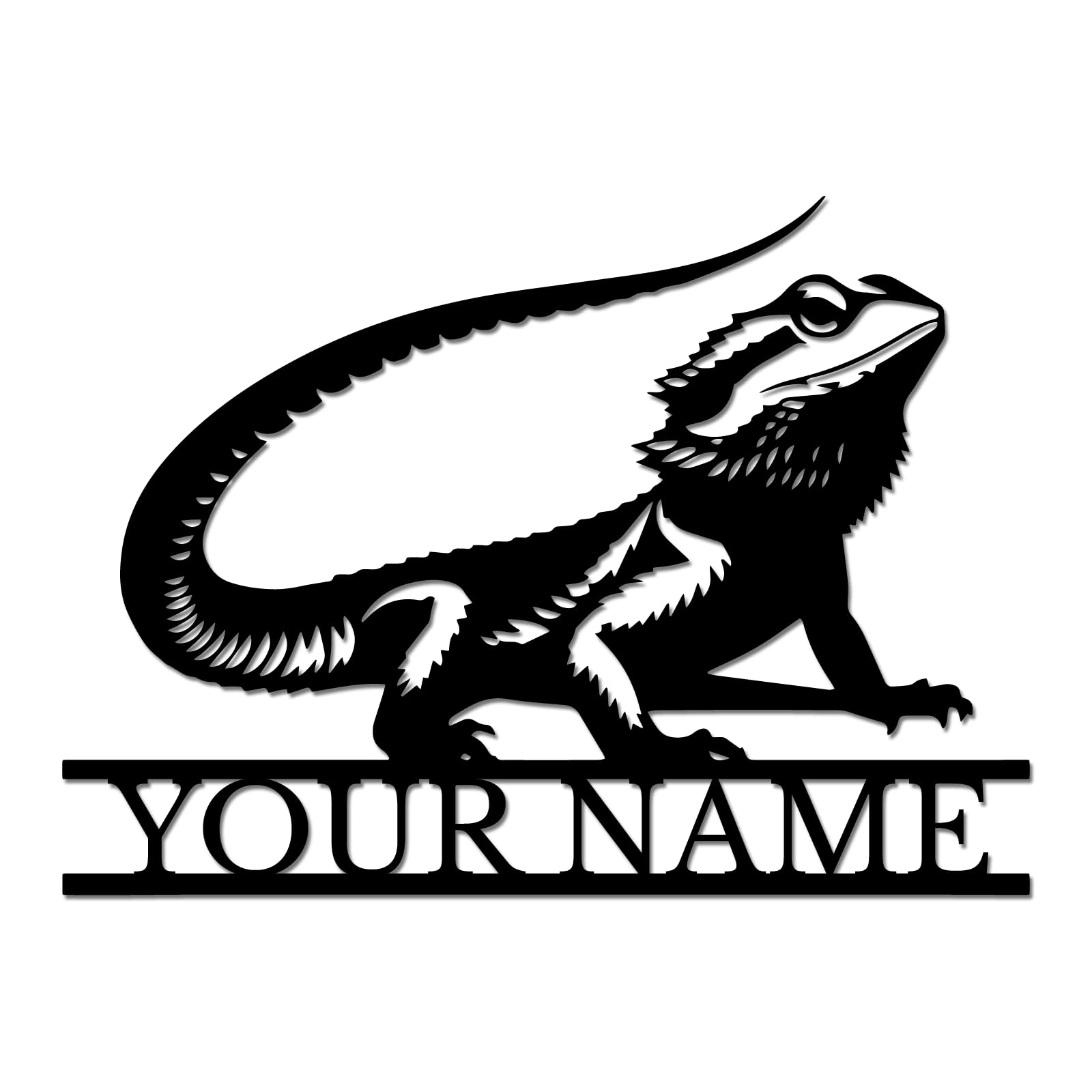 Personalized Bearded Dragon Metal Sign, Custom Lizard Name Wall Art, Reptile Lover Gift, Unique Pet Decor, Gecko Reptile Room Decoration (Style-1)