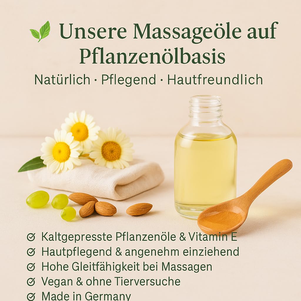Dufte Momente Massageöl Set – 3 × 1 Liter – freie Duftwahl – Pflanzenölbasis – natürliche Pflege & geschmeidige Gleitfähigkeit – Wellness & Massage – Made in Germany