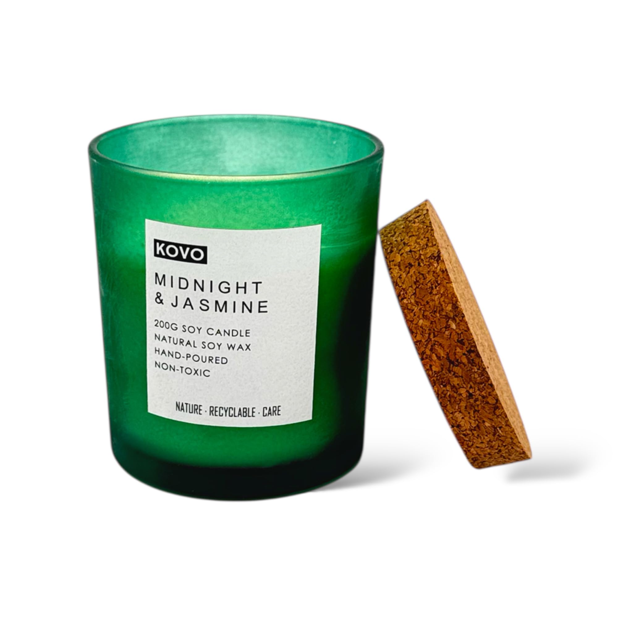 Midnight Jasmine Soy Wax Candle, Hand Poured, 200g 50+ Hour Burn Time – Floral Aromatherapy Gift for Women & Men – Ideal for Relaxation, Home Décor, Bath, Yoga