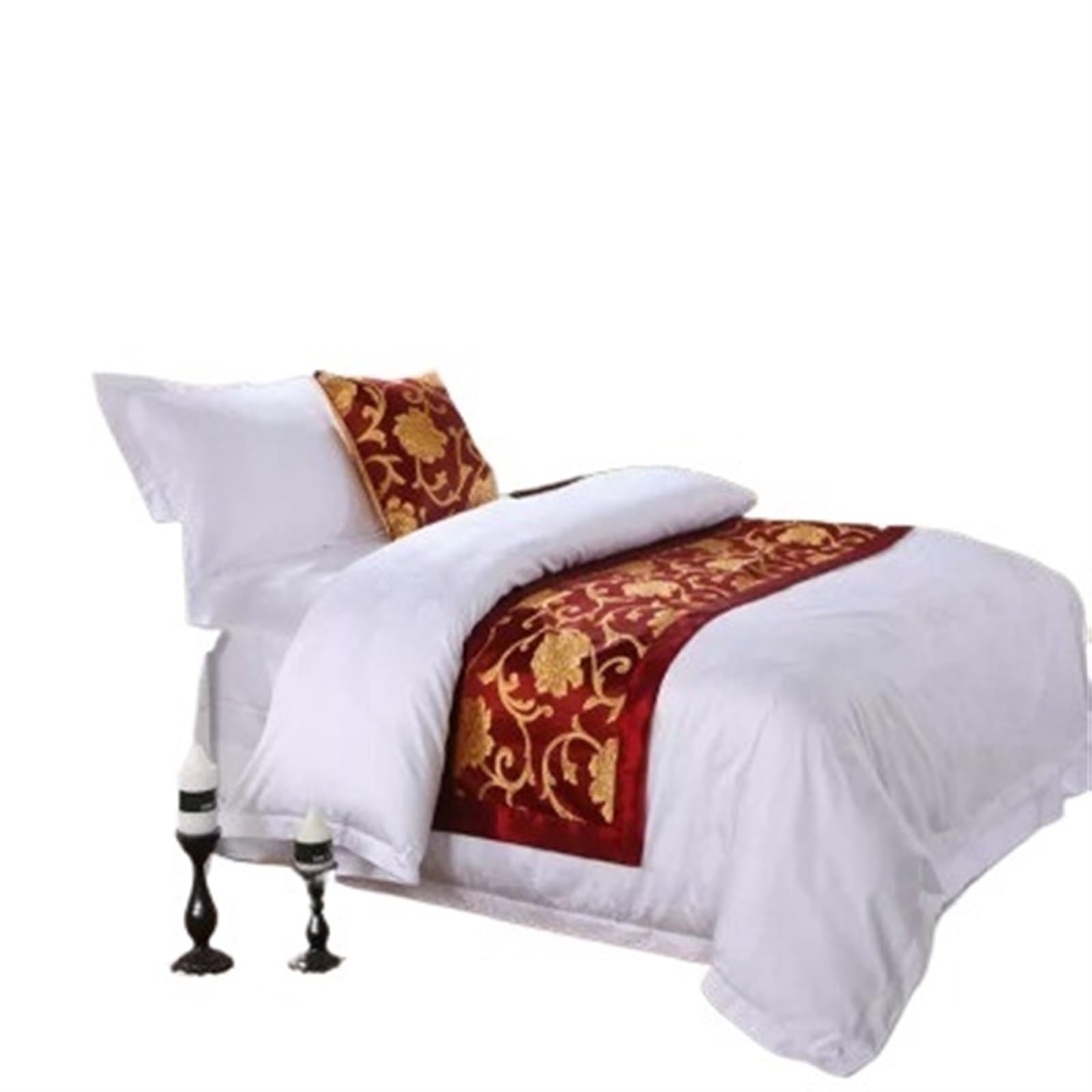 SHENJMAI Bed Runner Bed Flag Ornament Nice Wedding Bedding Decoration Runner(A,50x160cm)