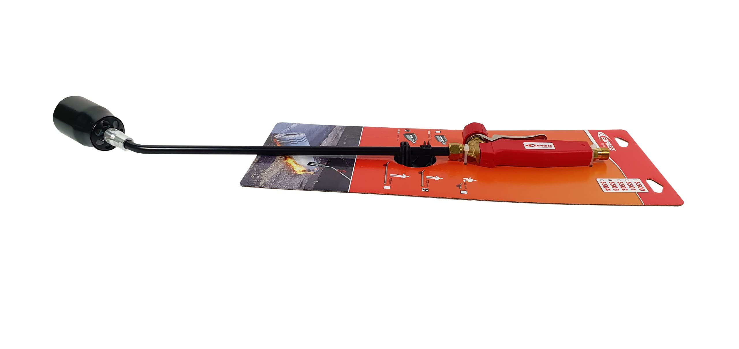 Antorcha de Impermeabilidad de Acero con Mango Ref. 605 WR + Quemador de 100 kW + Collar de 500 mm - Soplete de Gas - Soplete Gas Butano - Calentador de Gas - Quemador de Llama - EXPRESS