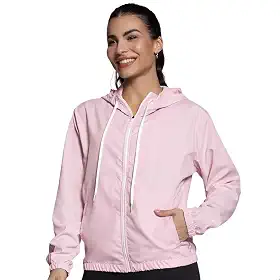 Jaqueta Corta Vento Feminina Impermeável Capuz Bolso Selene