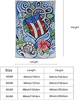 Vista 2 de Kizon Tapiz de Puerto Rico Boricua con bandera puertorriqueña para colgar en la pared, decoración del hogar, tapiz puertorriqueño para Puerto Sala