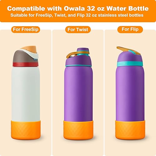Vista 288 de 2PCS Silicone Water Bottle Boot for Owala 24oz 32oz 40oz, Anti-Slip Protective Sleeve Bottom Bumper Protector for FreeSip, Twist, and Flip Stainless