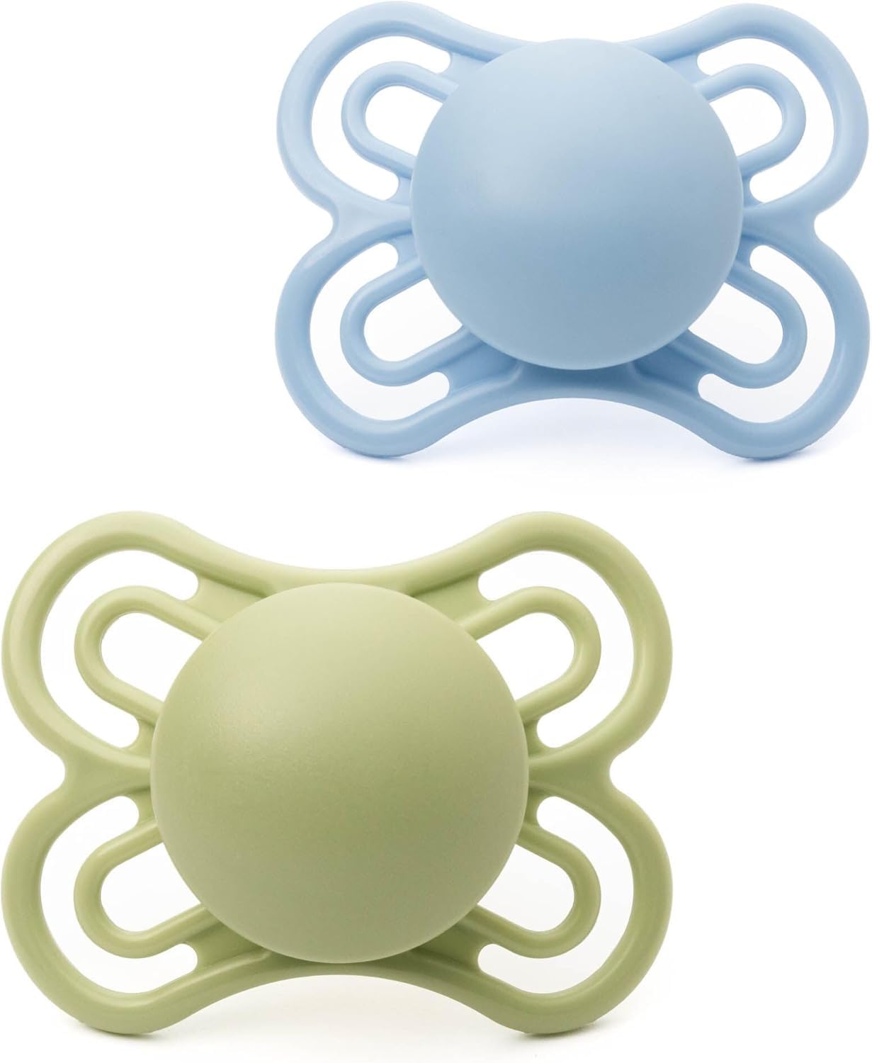 MAM Perfect Dummies, 0-6M, 2 Pack, Orthodontic Design, Blue