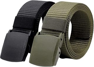 JETTREAM Nylon Belt, nylon fabric belt, unisex nylon belt, Hole free plastic flap buckle Canvas Waist Belt (pack of 2) Price In India