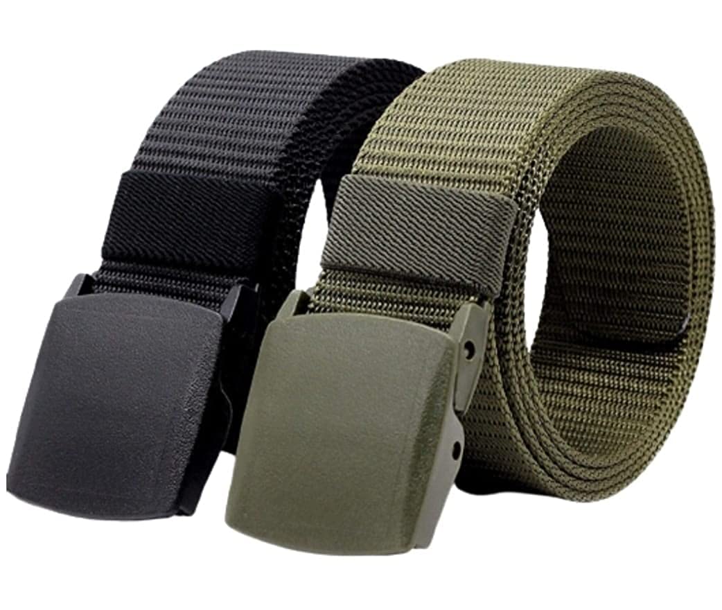 Nylon Belt, nylon fabric belt, unisex nylon belt, Hole free plastic flap buckle Canvas Waist Belt (pack of 2)-image-49