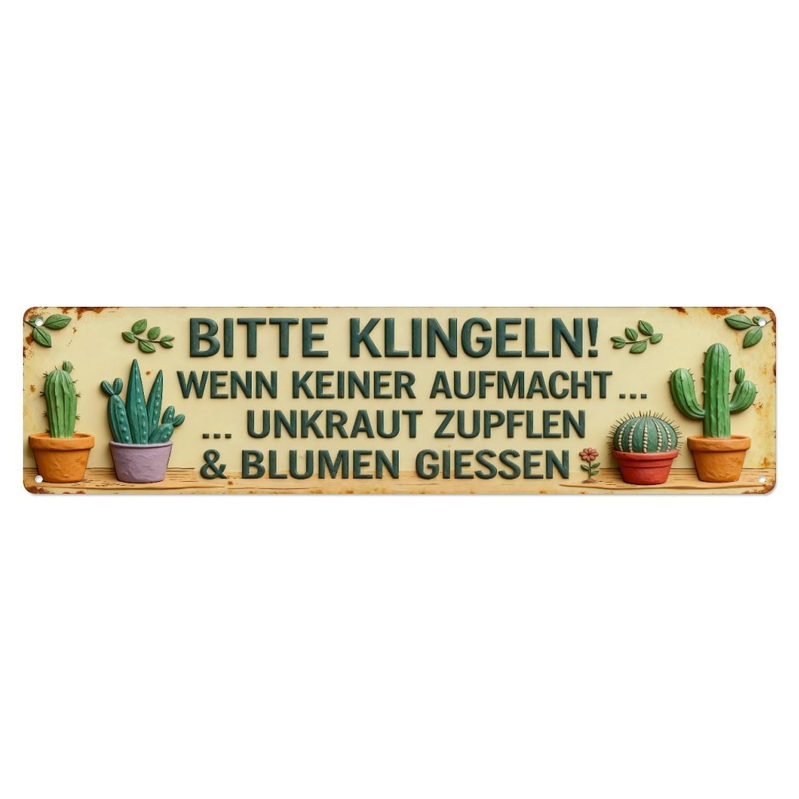 Cactus Plants Garden Sign Decor Metal Tin Sign Plaque