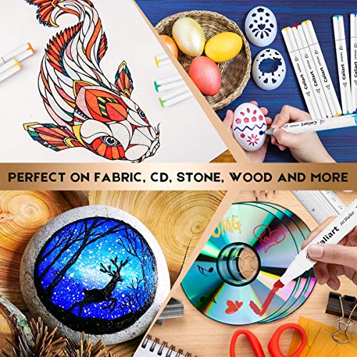 Image of Caliart Markers, 168 Colors Dual Tip Art Markers Sketch Pens Permanent Alcohol Based, with Case for Adults Artists Drawing Illustration Sketching Coloring