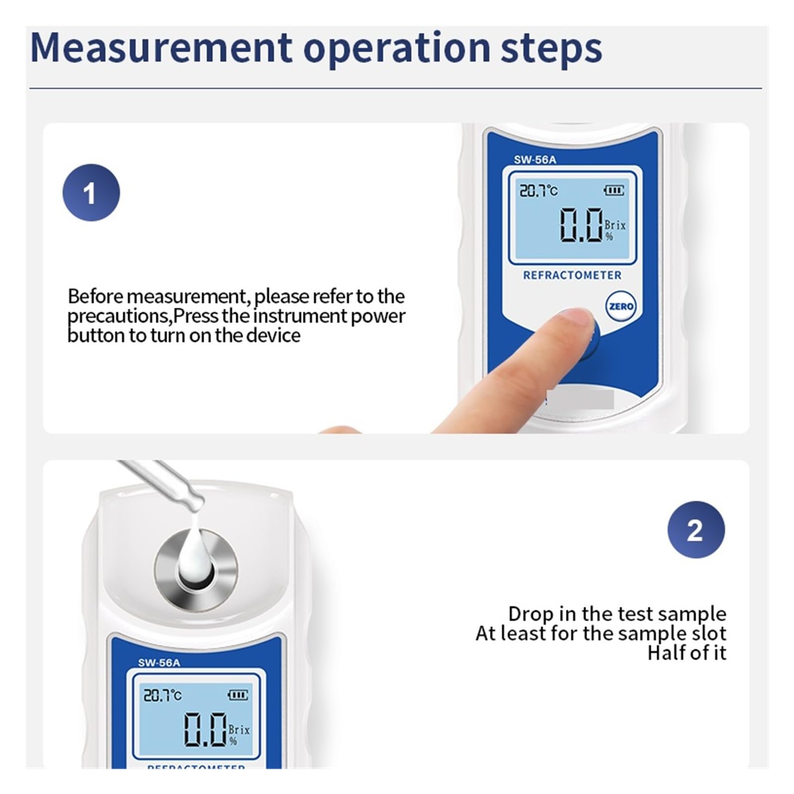 Réfractomètre numérique LCD Brix mètre jus de fruits boisson ATC Instrument de mesure de la teneur en sucre 0-53% saccharomètre Réponse rapide