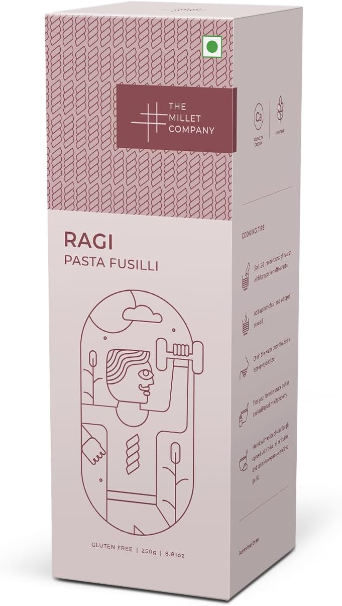 The Millet Company Ragi Pasta Fusilli, Gluten-free, Maida-Free, High-Fibre Pasta