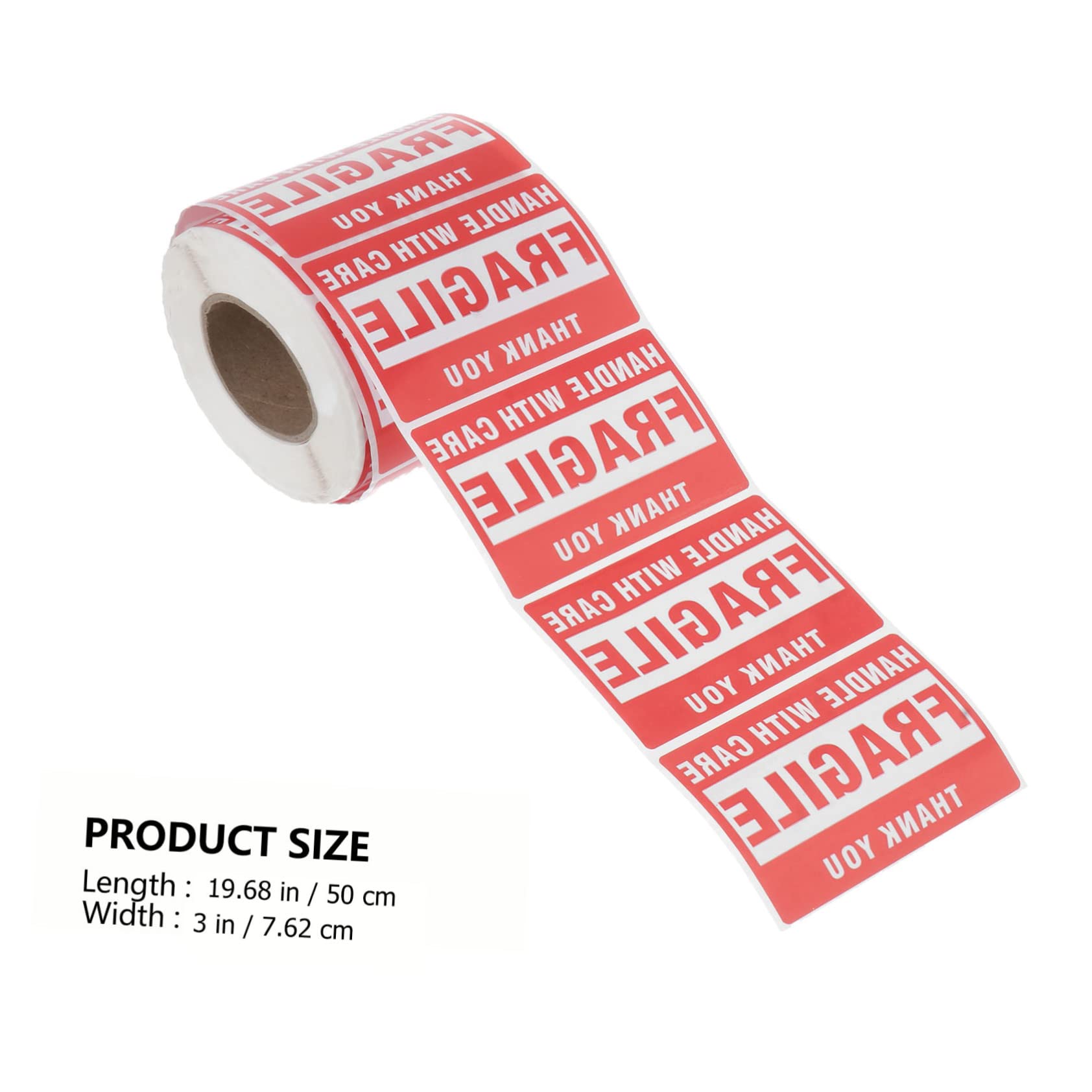 TEHAUX 2Rolls Self Adhesive Barcode Warning Caution Stickers Red Safety Labels for Packaging and Shipping Total Stickers Per