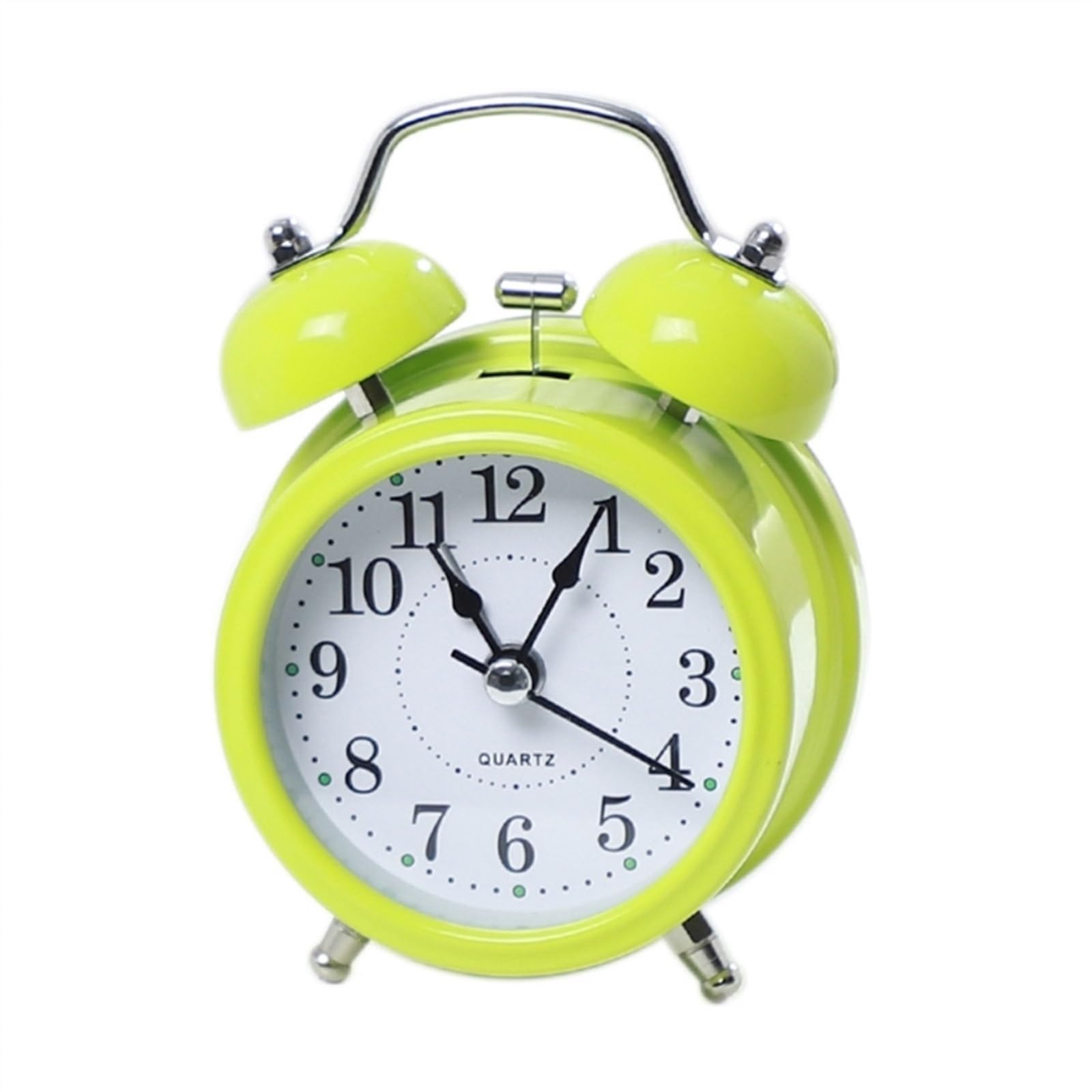 J9V4G6S3B5 Desk Clock Retro Loud Alarm Clock, Double Bell Battery Powred Bedside Desk Ornament for Home Classroom Decoration Present analogue alarm clock(Green)