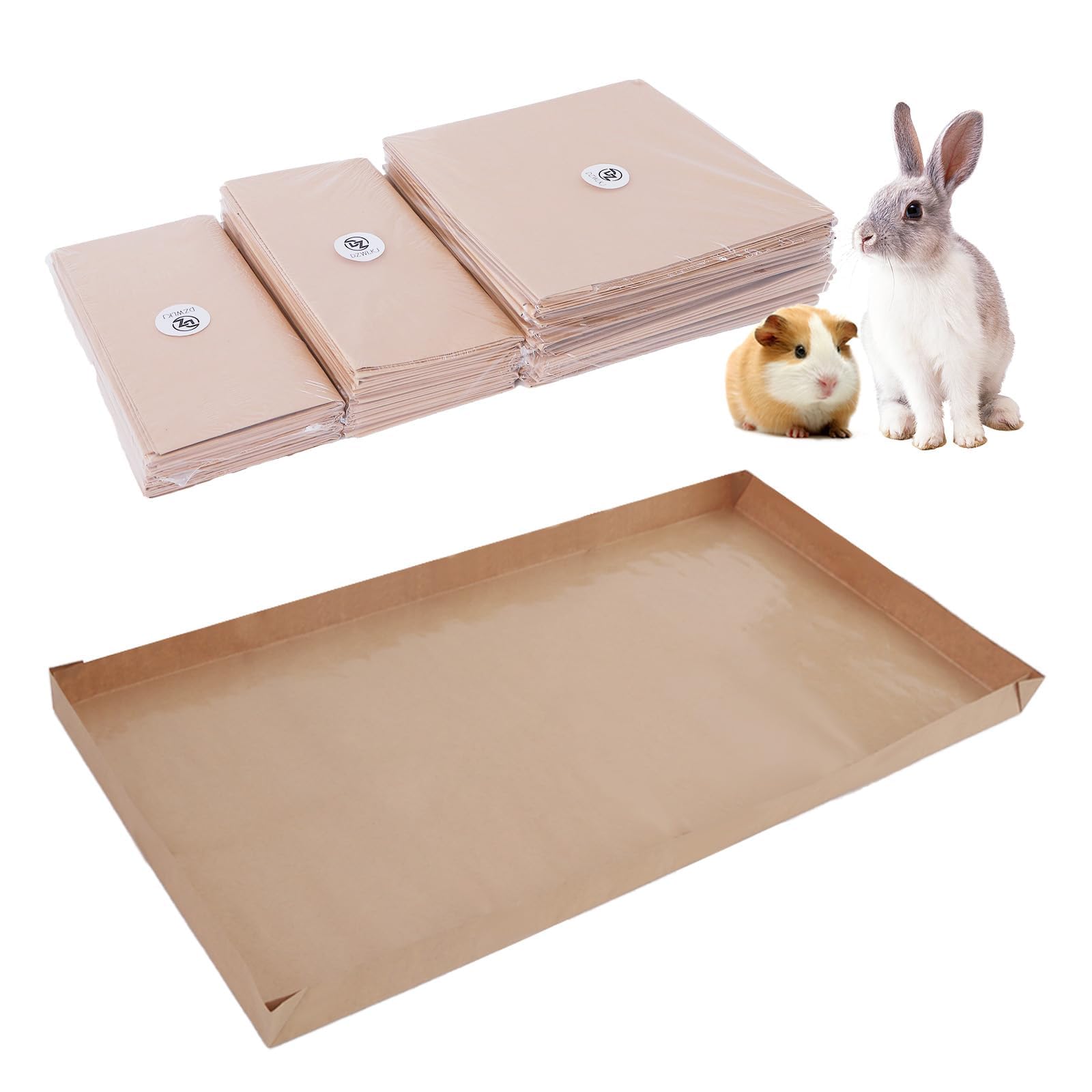 LWYMX Disposable Guinea Pig Cage Liners, 36"x 24" Large Liner Bag for Guinea Pig Cage Bottom, Water-Resistant Kraft Paper (8 Pack)