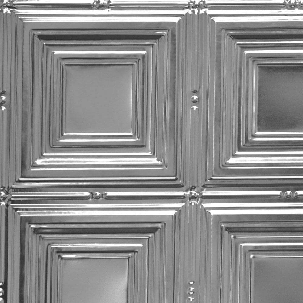 Cubism 2 ft. x 2 ft. Tin Plated Steel Wall and Ceiling Patterns Drop in Steel (Unfinished) 12 Pack