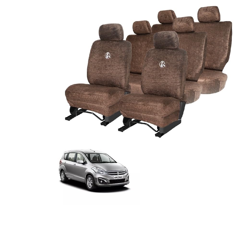 Cotton Towel Readymade Towel Car Seat Cover for Maruti ertiga(Old) (White),Front and Rear Protection, 6 piece Set-image-0