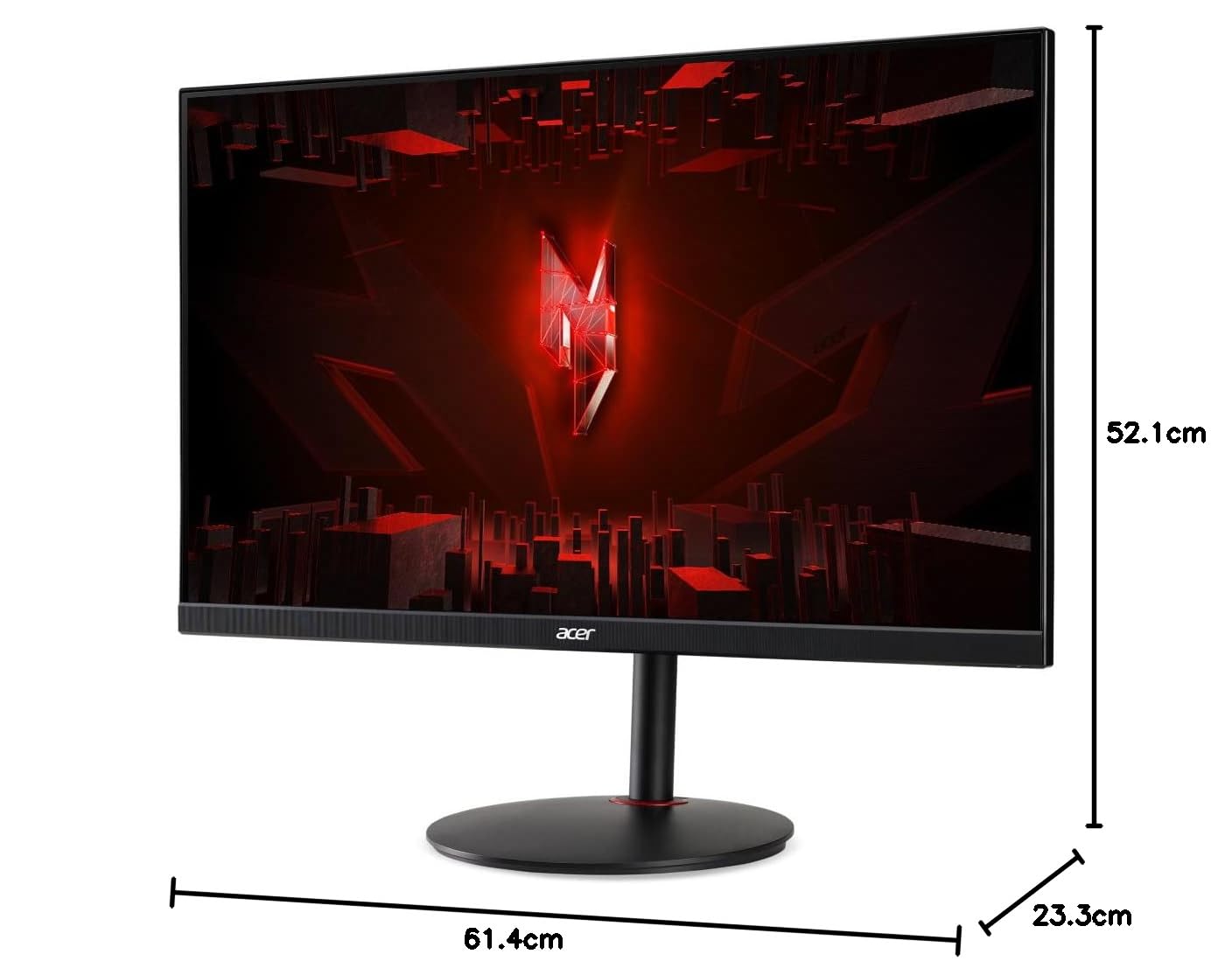 Acer Nitro XV271UM3bmiiprfx, Monitor Gaming PC 27", Display IPS WQHD, 180 Hz, 0,5 ms, FreeSync Premium, HDMI 2.0, DP 1.2, ZeroFrame, Speaker Integrati, Regolazione in altezza, Cavi DP, HDMI Inclusi
