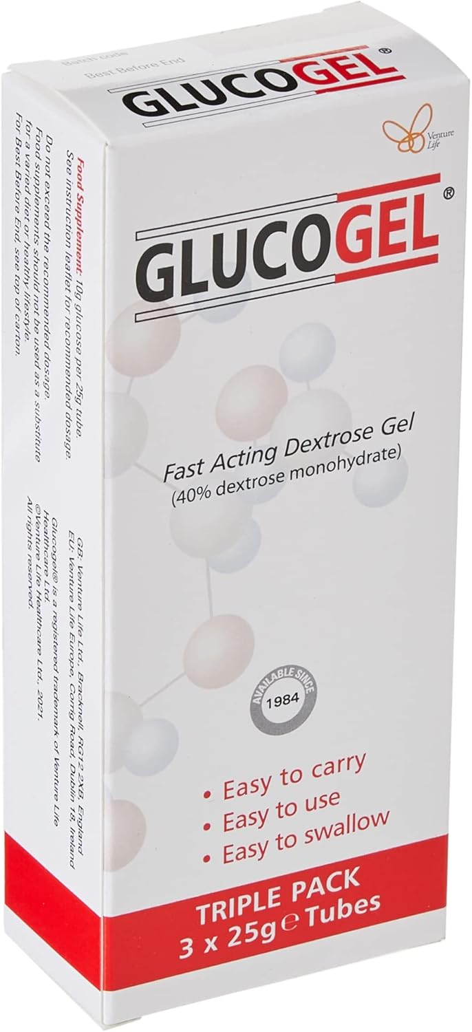 GlucoGel FastActing Glucose Energy Gel Original Unflavoured 25g