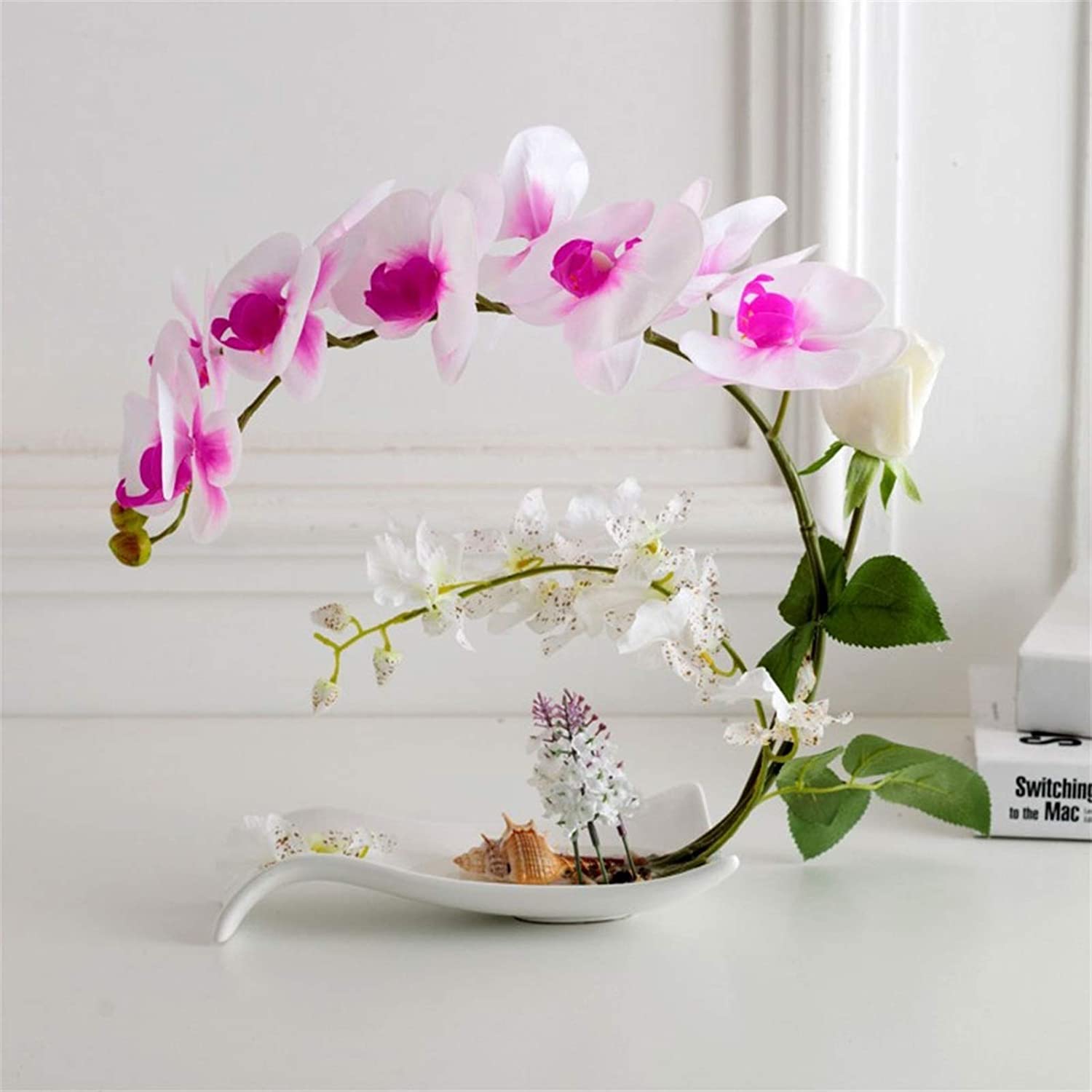 XDLEDMKIZ Orchid Artificial Flowers Botanical Arrangement Artificial Flowers in Vase Orchids Artificial Artificial Phalaenopsis Flowers Home Office Wedding Decor natural