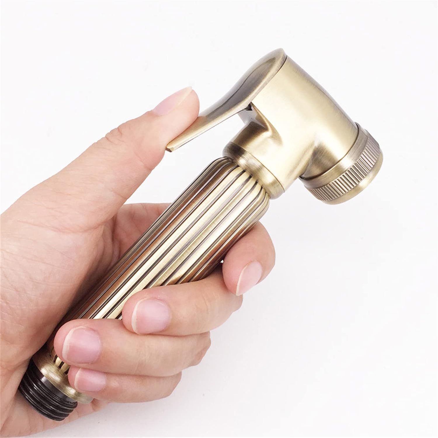 GORKEM Hand Held Bidet Sprayer, Solid Brass Toilet Douche Kit Shattaf Shower Head Copper Valve Faucet Set