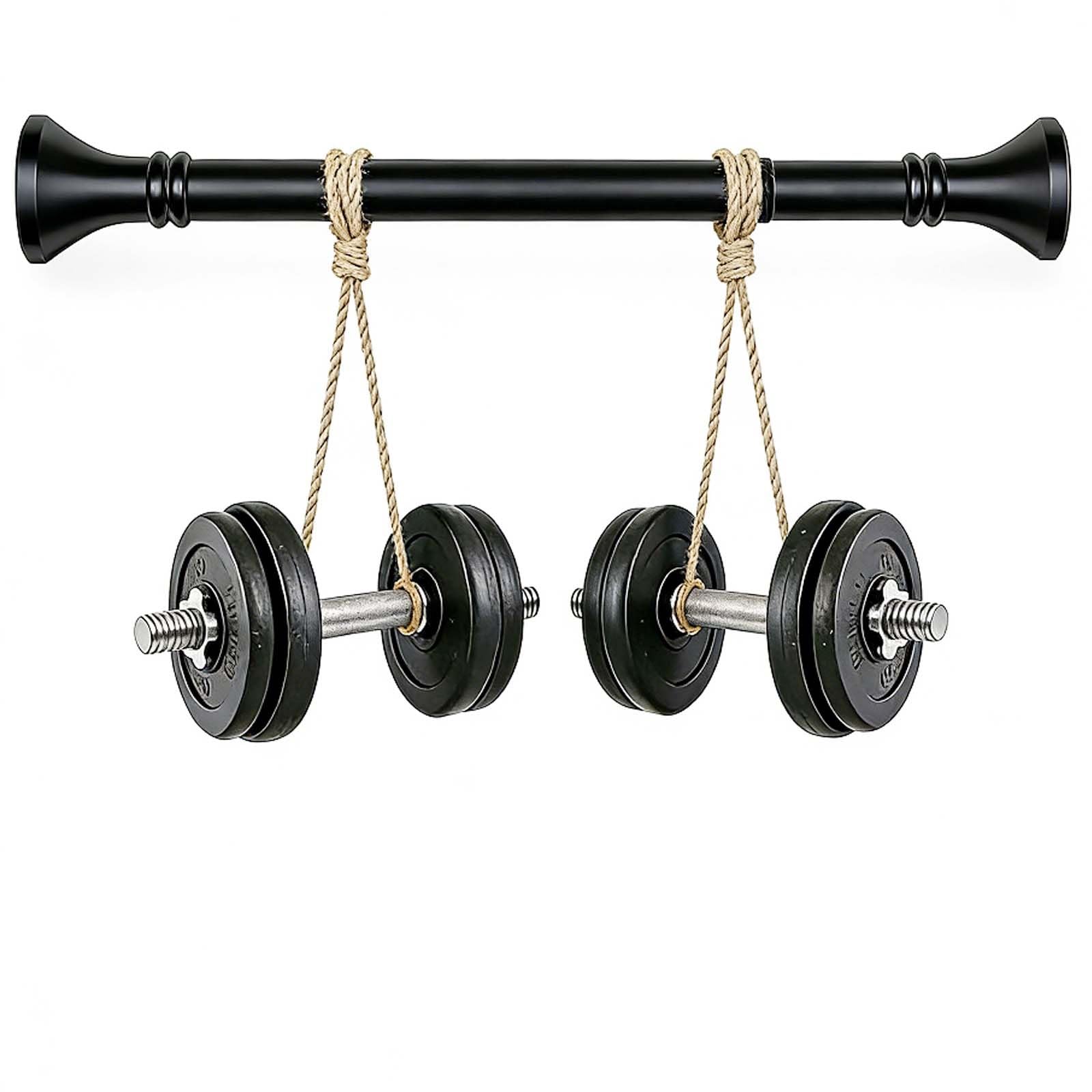 Gardinenstange ohne Bohren 40-500 cm Ø 33 mm Teleskopstange zum Klemmen, Multifunktionale Duschvorhangstange Rutschfest Spannstange Verstellbar für Dusche und Trennwand(Schwarz,4.1-5.0m)