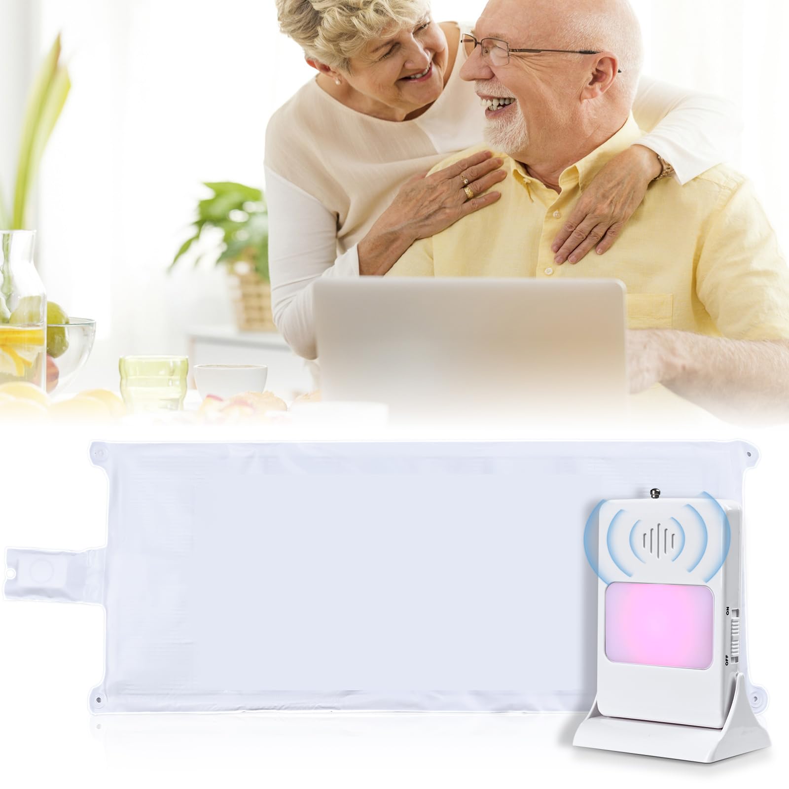 Almohadilla con sensor de cama y localizador de alarma de cama para adultos mayores, almohadilla con sensor de presión de cama con alarma, pacientes de demencia, cuidador, prevención de caídas para