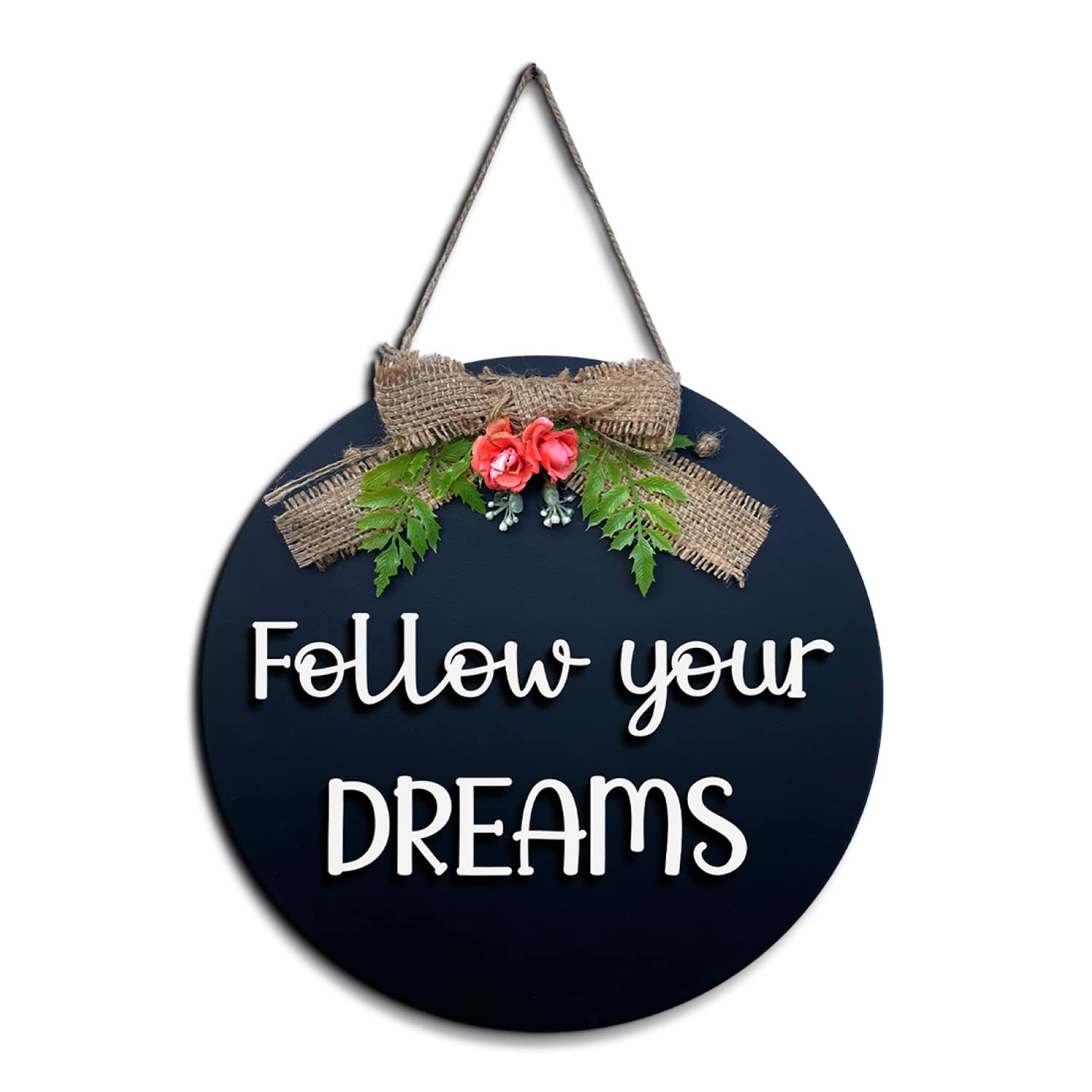 Follow Your Dreams Wall Hanging Home Decor Wall Hanging Frame Board For Kitchen, Living Room, Study Room, Office, Cafe, Restaurant, Bedroom, Studio Wooden Wall Decorative Items For Home