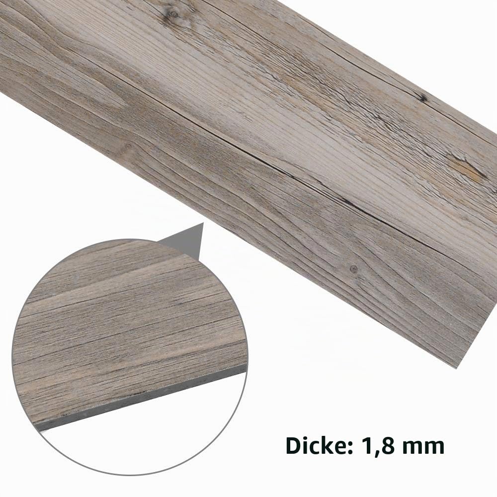 5m² Vinylboden PVC Bodenbeläge, 36 Stück Selbstklebende Bodenfliesen, Laminatboden Vinyl Fliesen Klebefliesen Bodenbelag für Wohnzimmer, Küche, Balkon, Badezimmer, Wasserdicht, Eiche Braun