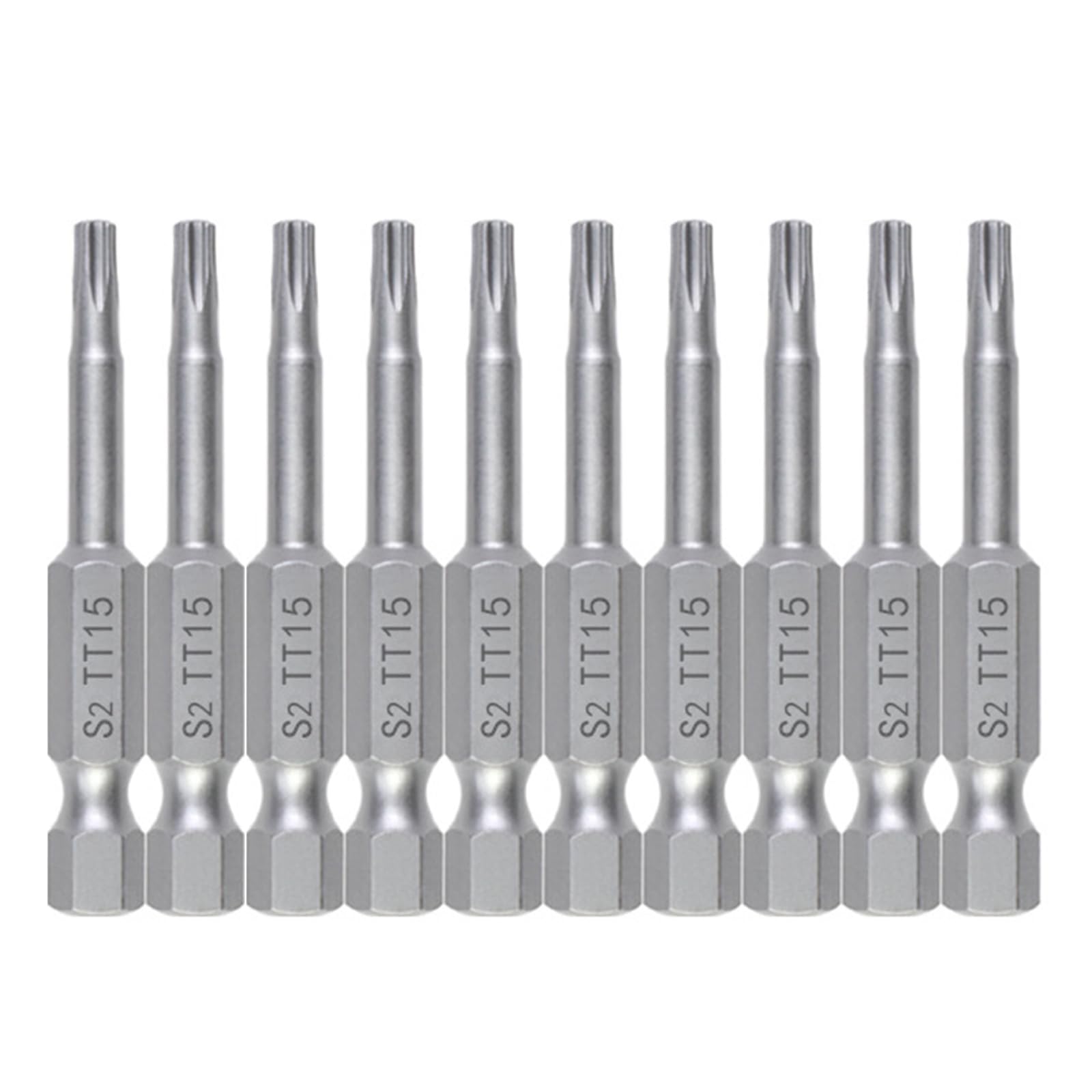 Buxuaaaa 10Pcs 50L Tt15 10Pcs 50Mm Blossom Head Screwdriver Bit Set 1 / 4Inch Hexagonal Security Screwdriver Drill Bit Tool Automotive Maintenance Tool