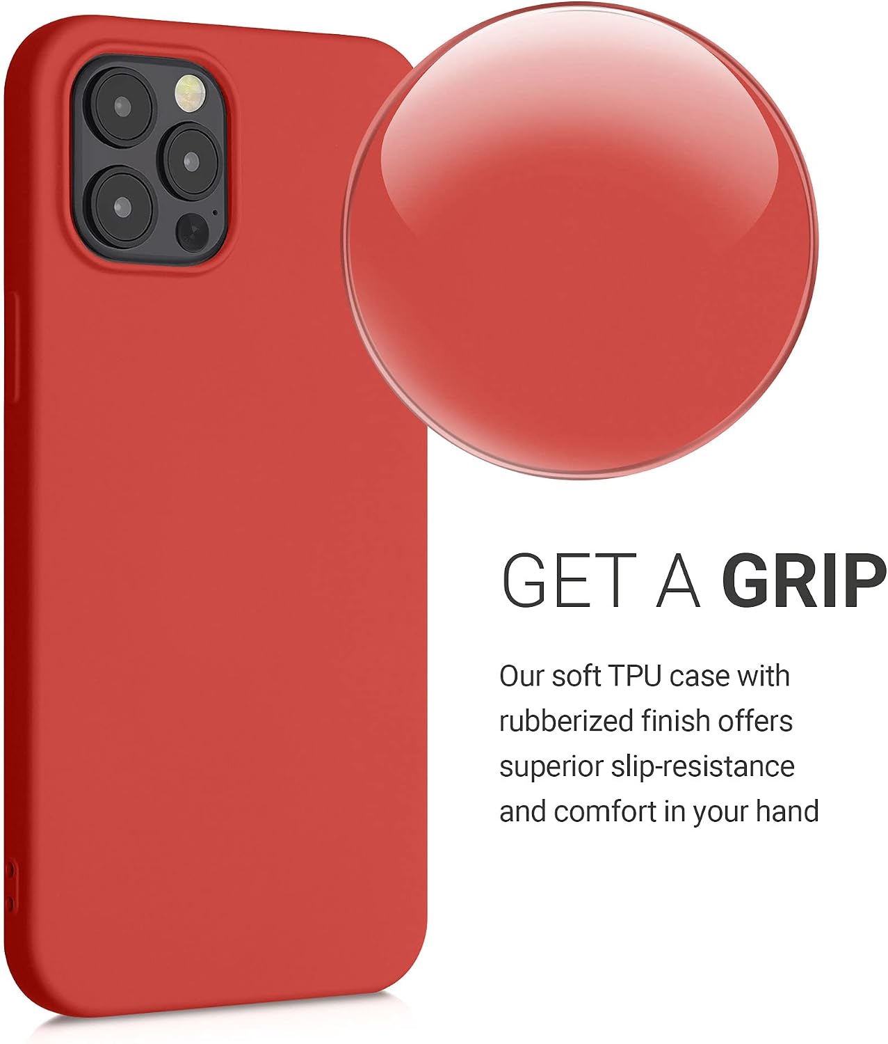 kwmobile Case Compatible with Apple iPhone 12 Pro Max Case - Slim Protective TPU Silicone Phone Cover - Tangerine Orange