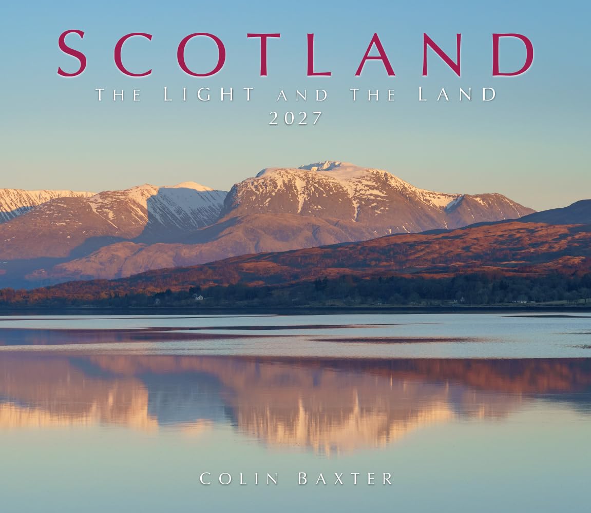 2027 Scotland Calendar: Scotland Light & Land - Wall Calendar - Month to View - Wiro Bound - Hanging Wall Calendar - 12 Month