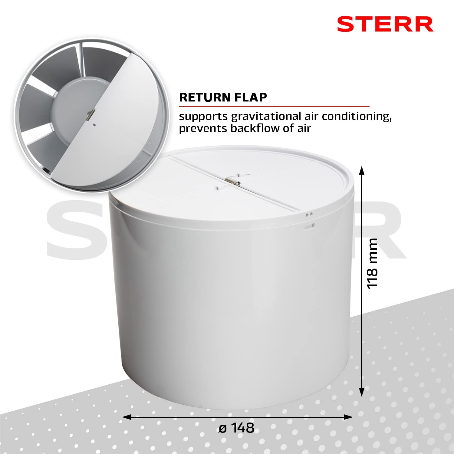 STERR IDM150S - Ventilatore in linea Slim 150 mm - Piccolo ventilatore estrattore - Ventilatore estrattore in linea - Cucina - Serra - Tenda - Garage