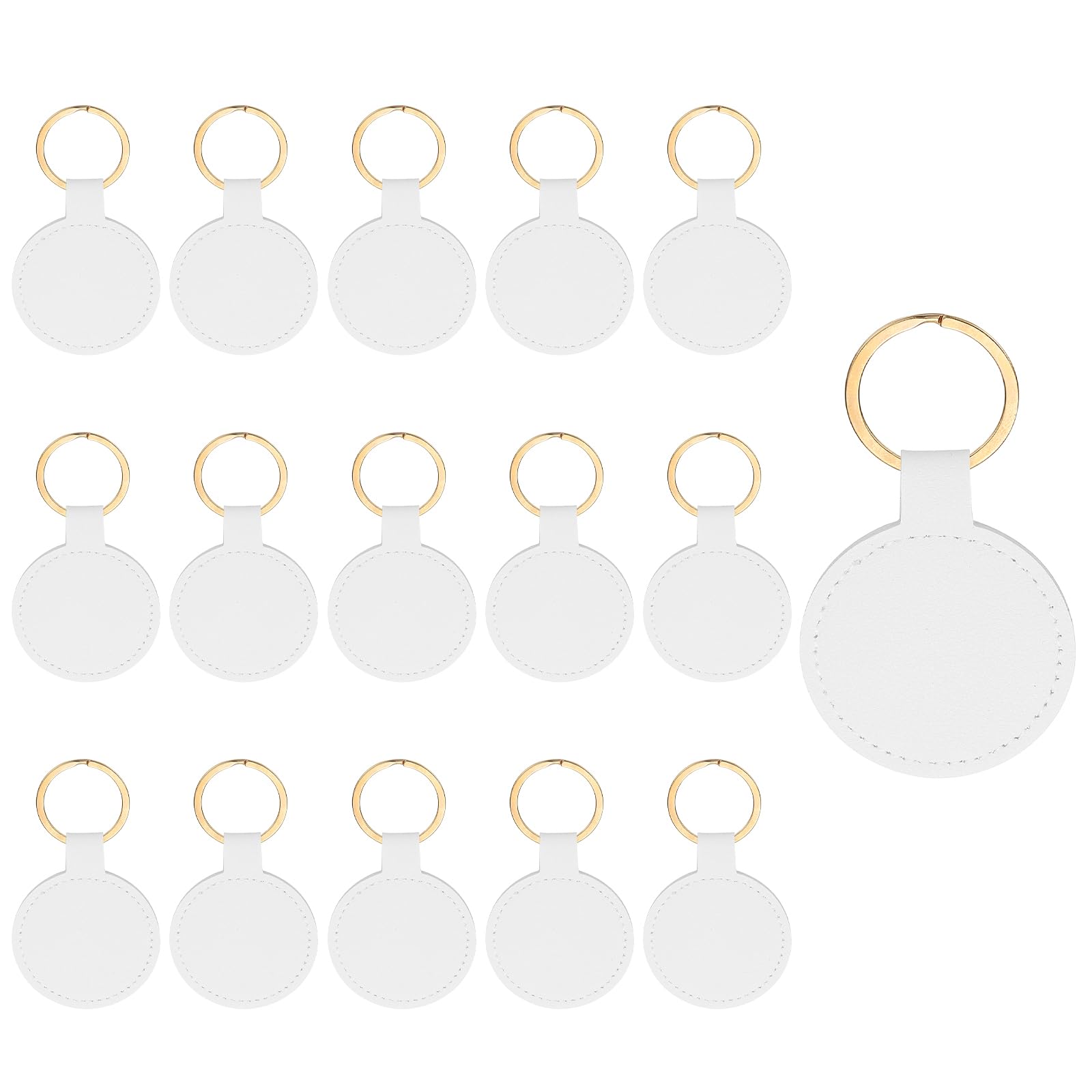 PATIKIL 16pcs Leather Keychain Blanks