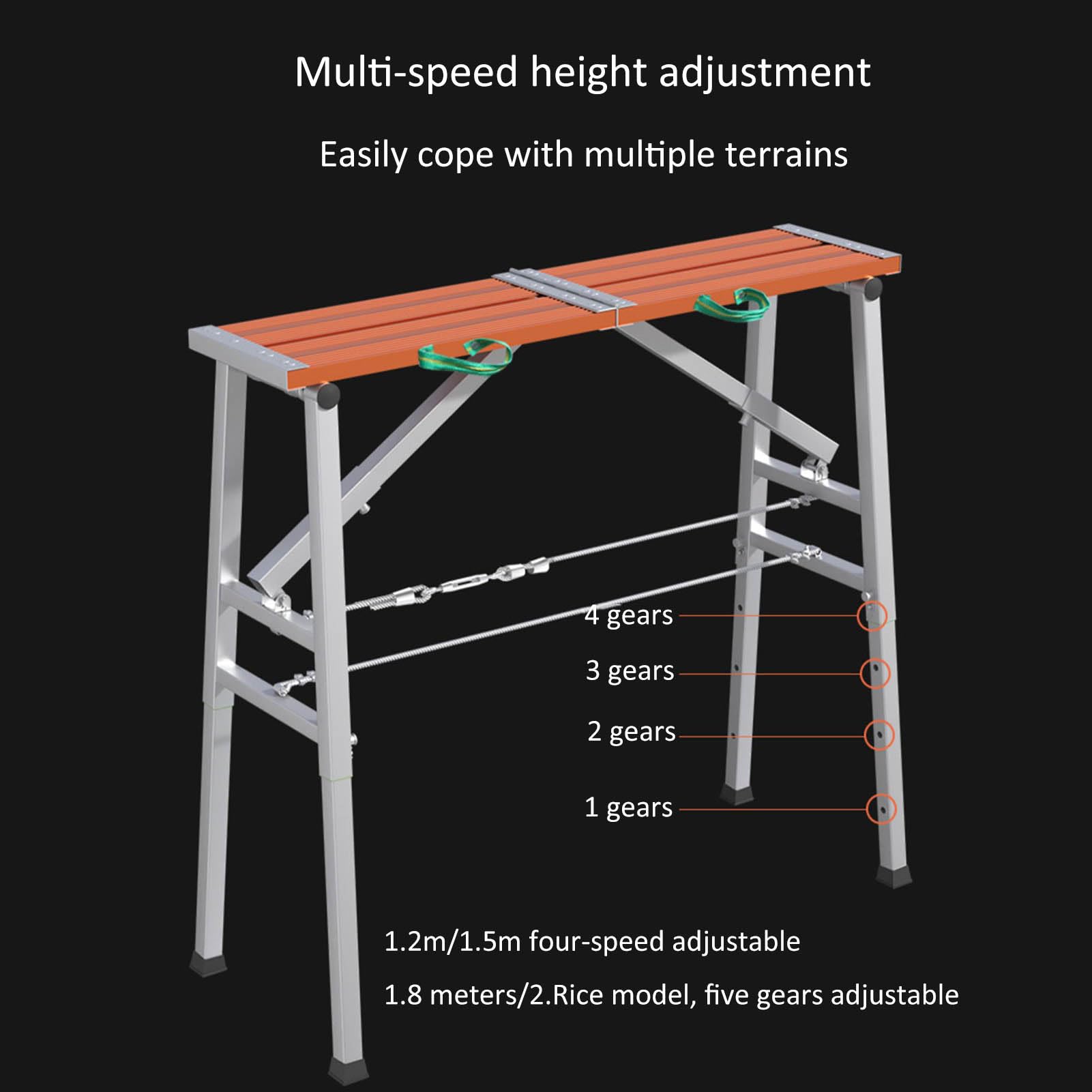 Piattaforma di lavoro pieghevole in alluminio regolabile scaletta portatile ponteggi torre con design antiscivolo per pulizia e decorazione domestica altezza regolabile