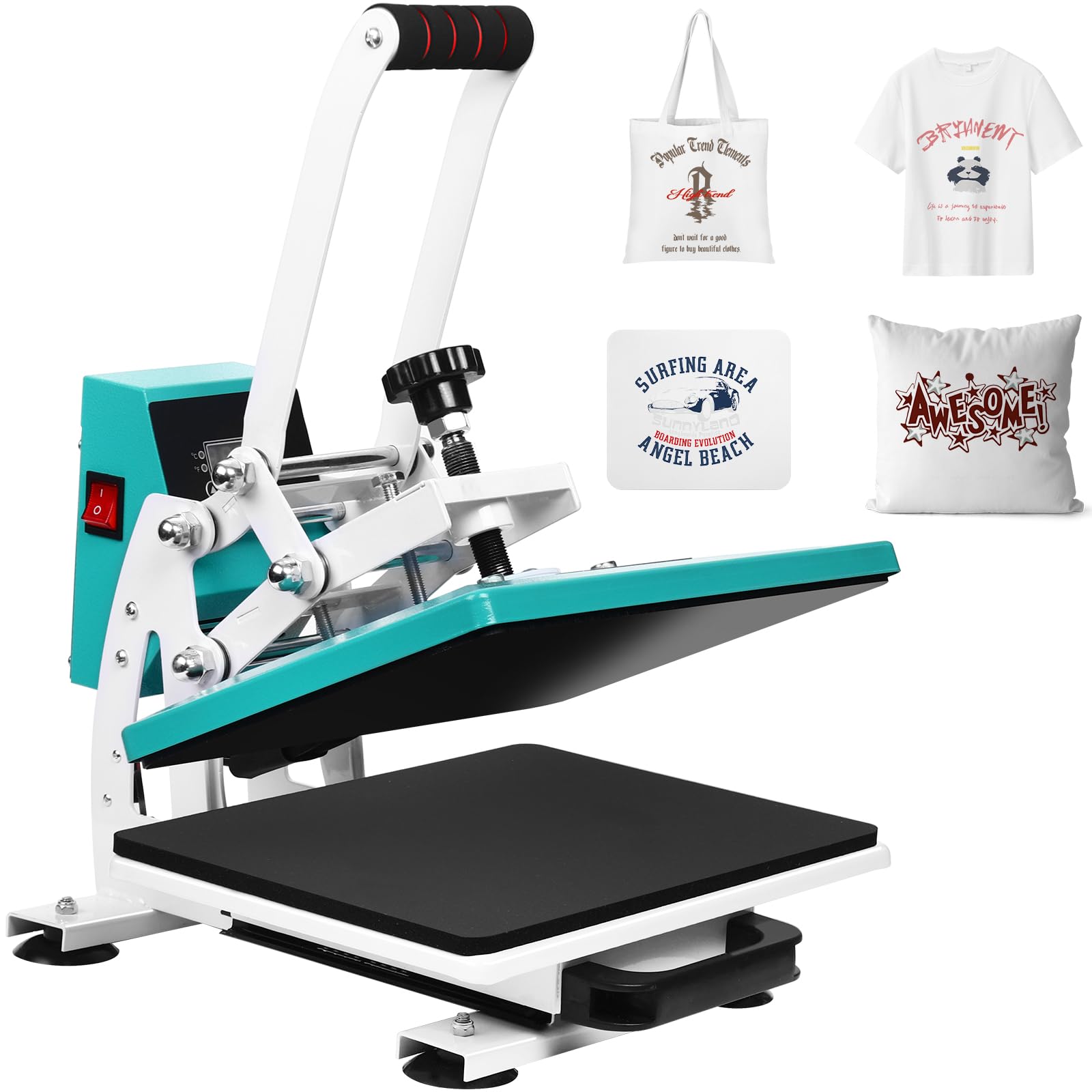 MAIKESUB - Prensa térmica de 12 x 10 pulgadas para camisetas, impresora digital industrial de sublimación para vinilo de transferencia térmica, prensa ecológica inteligente para proyectos de transferencia térmica HTV.