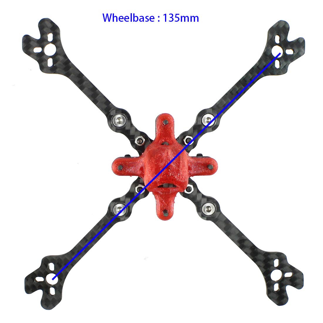 QWinOut Keel135 135 Mm Fibra De Carbono Tipo X Palillo De Dientes De 3 Mm De Grosor Del Brazo FPV Tiny Frame Para FPV Racing Drone Kit 1104-1506 Motor 3 Pulgadas Cuchillas