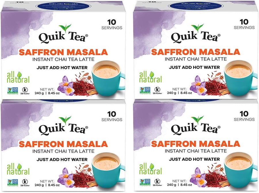 QuikTea Tea Latte Saffron Masala Chai, 33.8 Oz