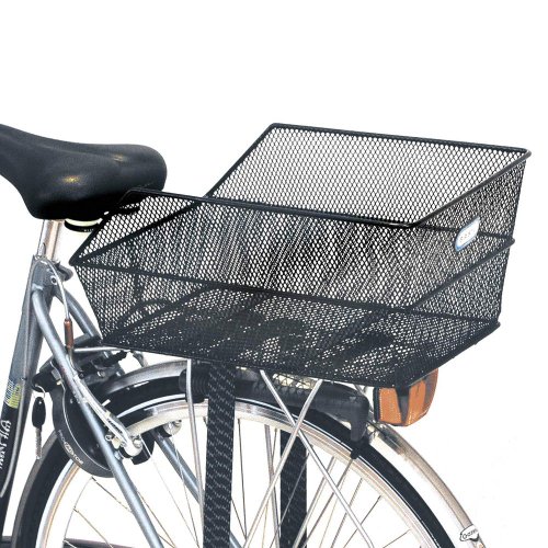 Basil Cento Kinder-Fahrradkorb – Hinterrad – Schulkorb aus Stahl – ideal für Rucksack und Schulranzen – 45×31×21 cm – Schwarz