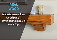 Vista 6 de MANTELSDIRECT Breckenridge - Estante de chimenea de 60 pulgadas con ménsulas - Estante flotante rústico para chimenea - Castaño - Estante de madera